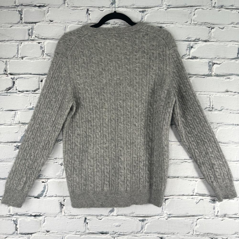Cashmere Club Room Luxury Sweater Women’s XL Gray Cable Knit Academia Preppy - Picture 2 of 9